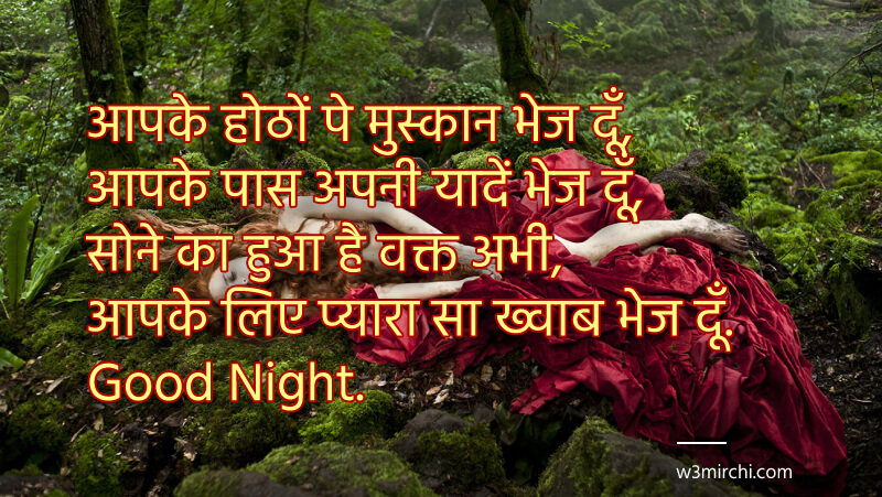Romantic Good Night Shayari in Hindi
